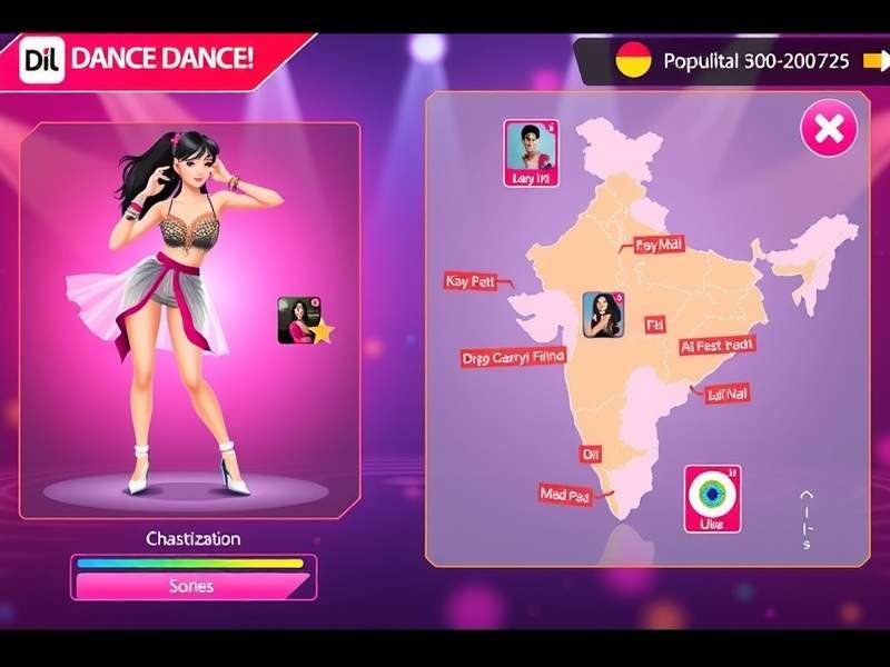 Dil Se Dance Queen character customization screen showing various outfits